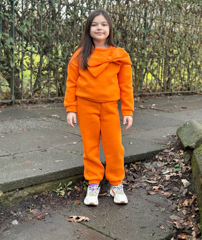Orange Elyse Bow Tracksuit