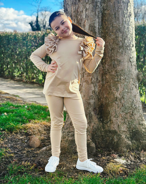 Beige Malani Leggings Set