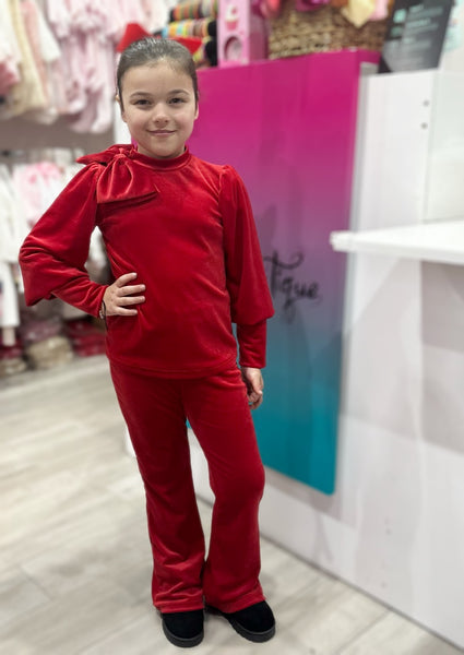 Red Cinzia Bow Tracksuit