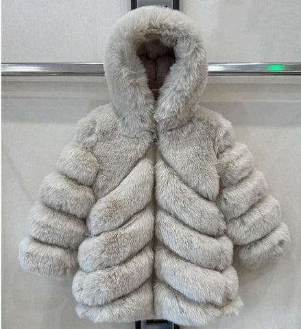 Beige Ophelia Faux Fur Coat