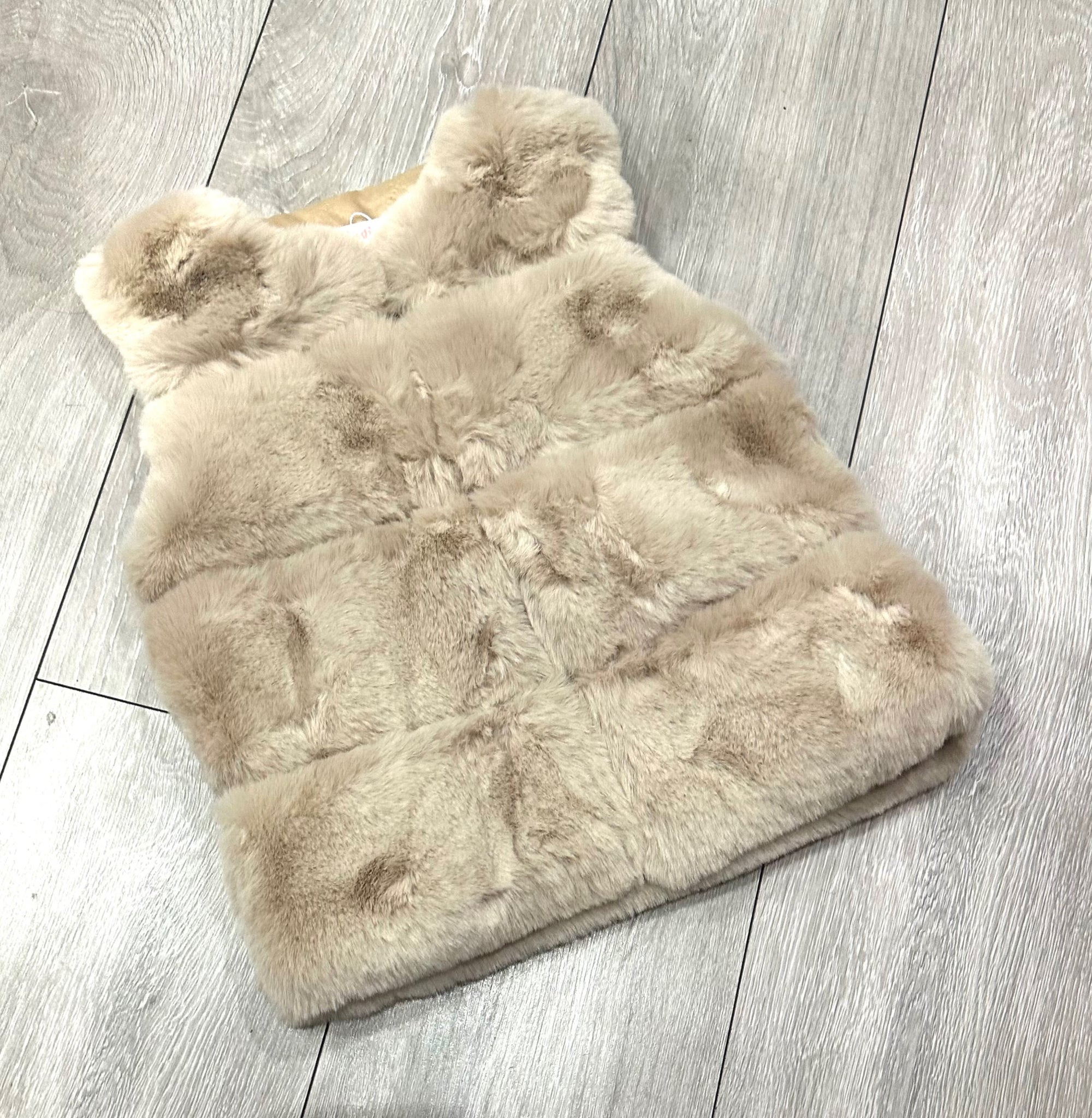 Beige Zahara Faux Fur Gilet