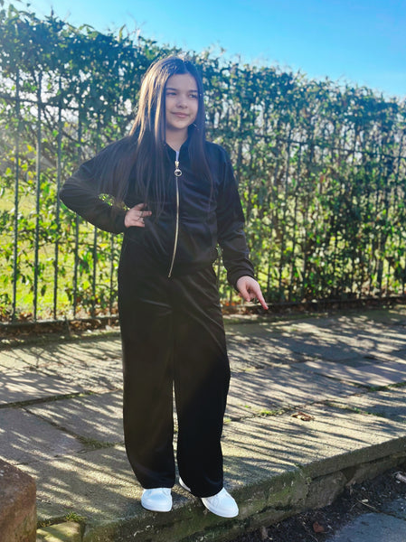 Black Juicy Studded Flared Leg Tracksuit