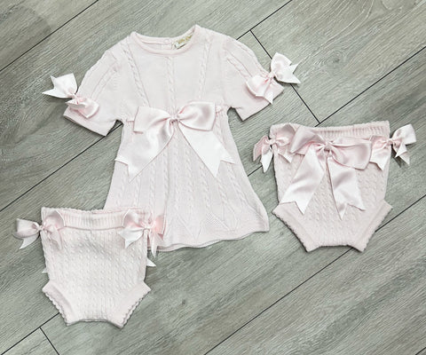 Pink Francisca Knitted Dress & Pants Set
