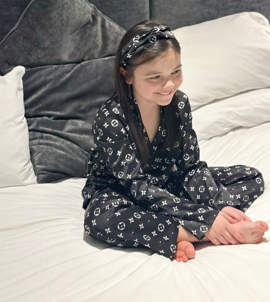 Black Louis Pyjamas with Headband