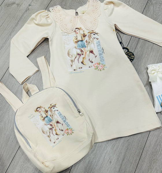 Beige Ainara Dress with Bag