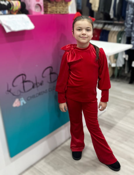 Red Cinzia Bow Tracksuit