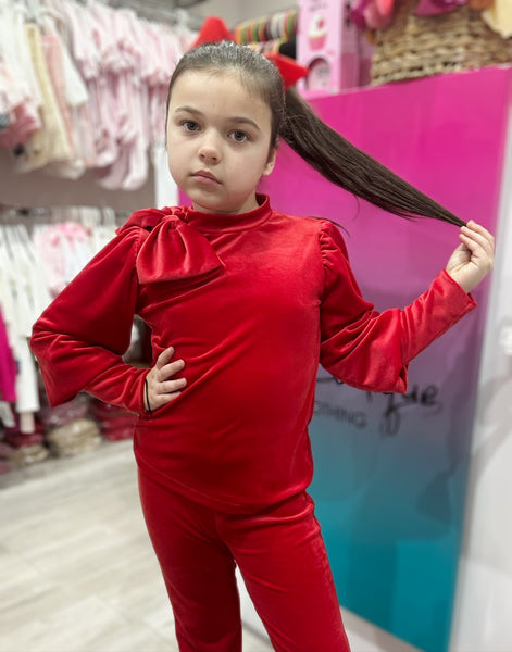 Red Cinzia Bow Tracksuit