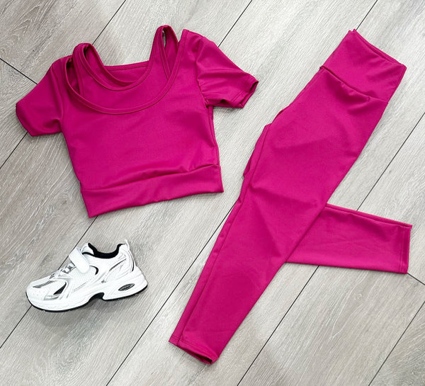 Cerise Pink Safira Gym Pants Set