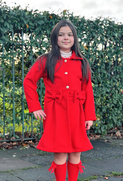 Red Brianna Bow Coat