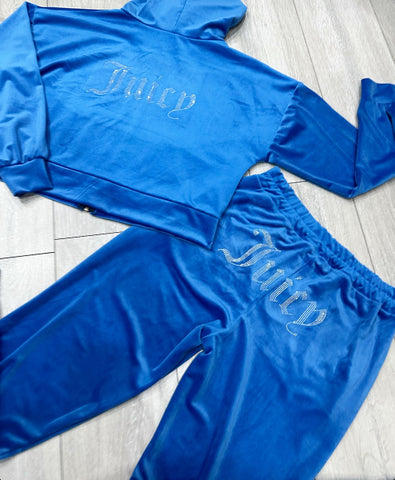 Teenage/Ladies Bright Blue Juicy Studded Tracksuit