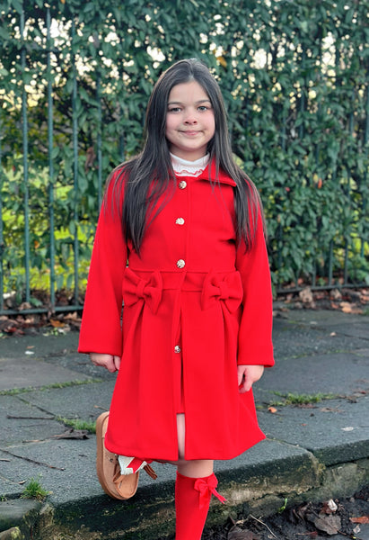Red Brianna Bow Coat