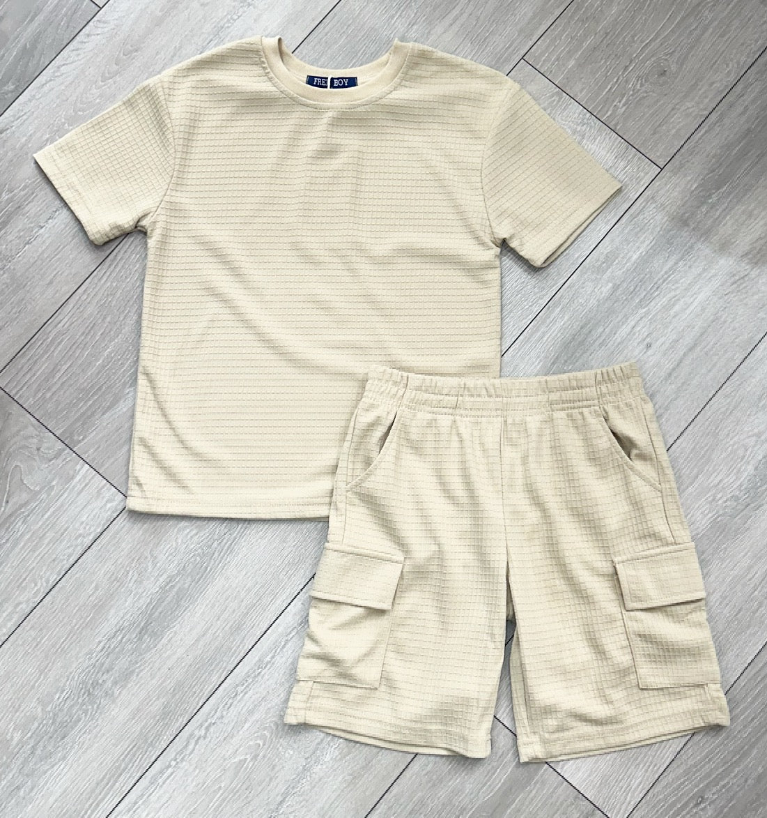 Beige Archie Shorts Set