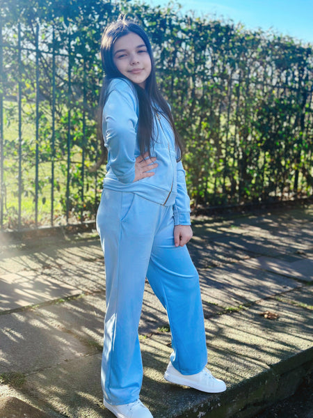 Blue Juicy Studded Flared Leg Tracksuit