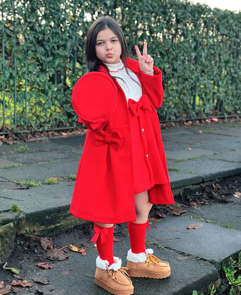 Red Brianna Bow Coat