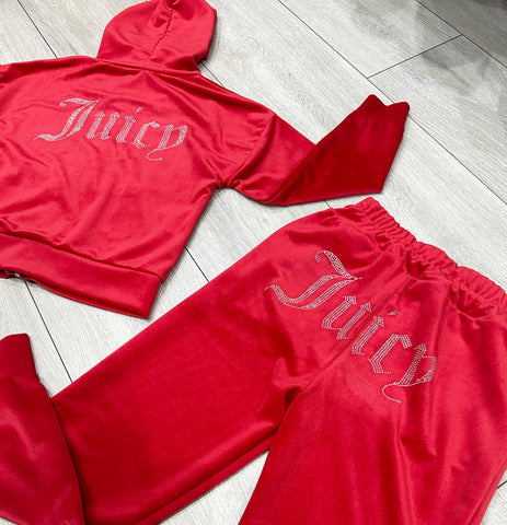 Red Juicy Studded Tracksuit