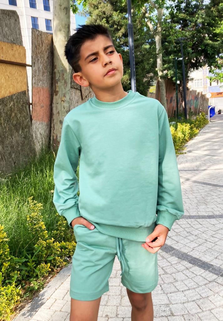 Green Pierre Shorts Set