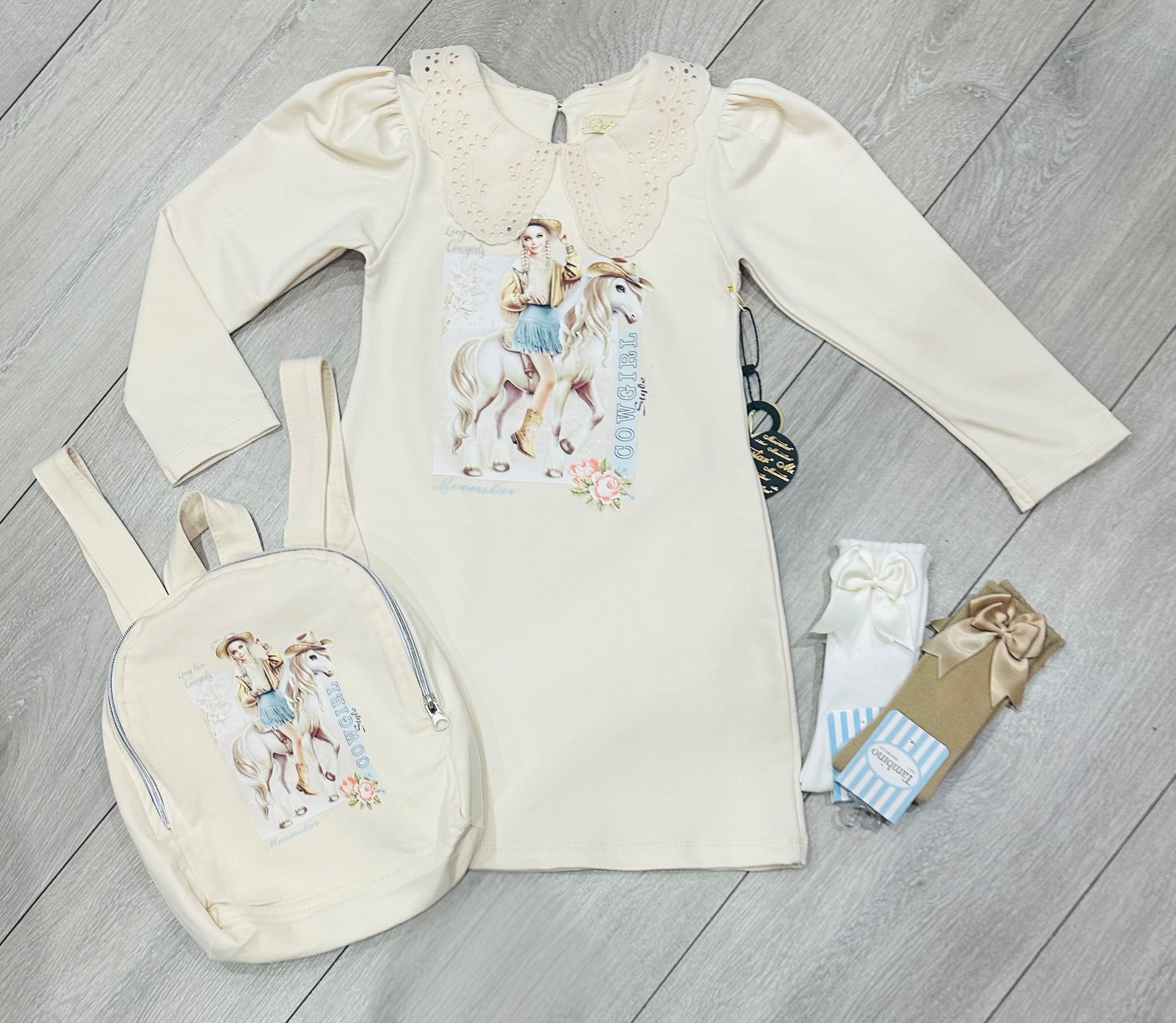 Beige Ainara Dress with Bag