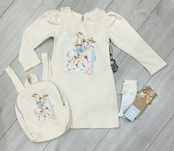 Beige Ainara Dress with Bag