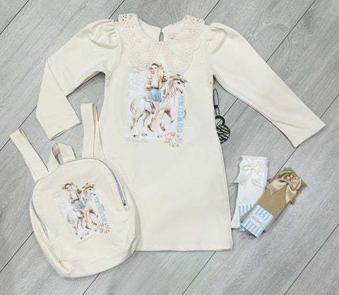 Beige Ainara Dress with Bag