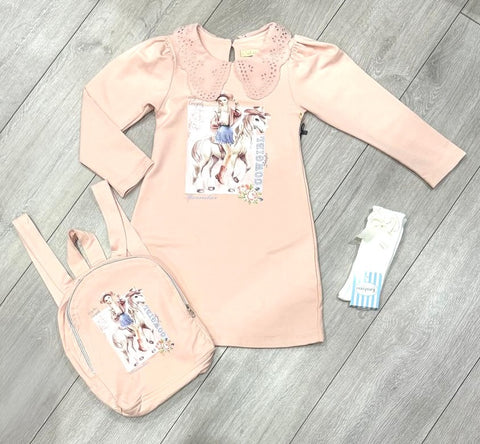 Pink Ainara Dress with Bag