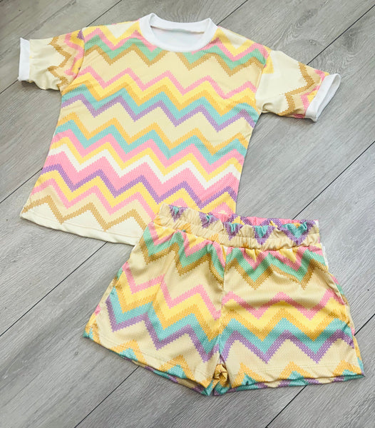 Yellow Jazlyn Shorts Set