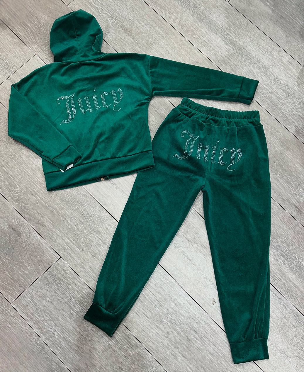 Dark Green Juicy Studded Tracksuit