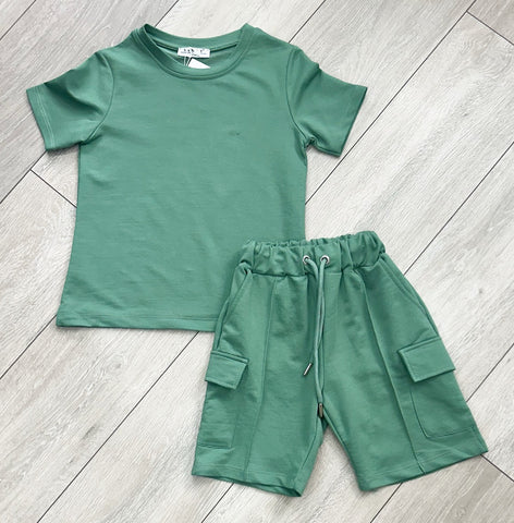 Green Ekron Shorts Set