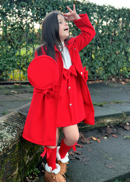 Red Brianna Bow Coat