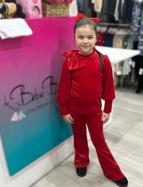 Red Cinzia Bow Tracksuit