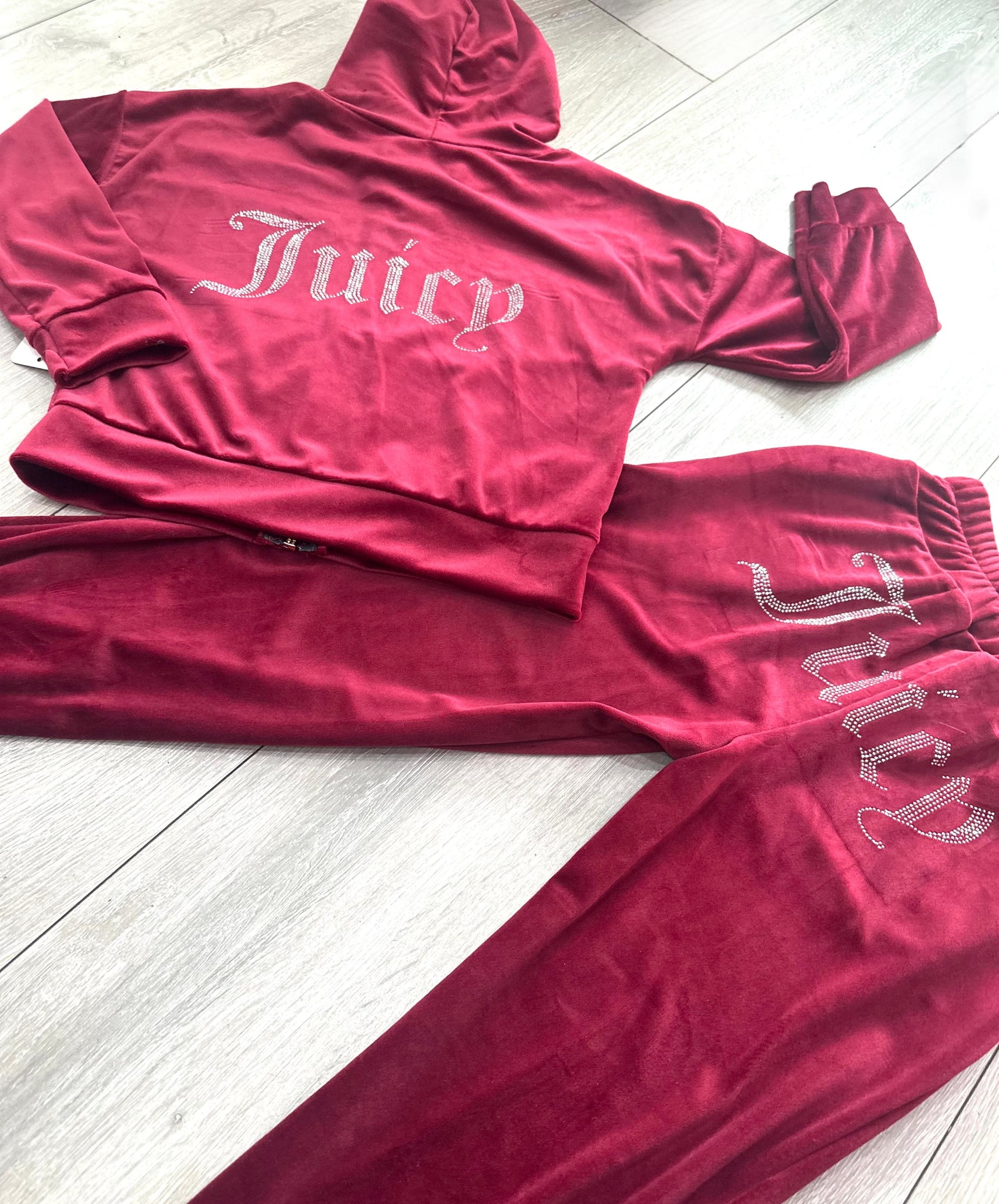 Burgundy Juicy Studded Tracksuit