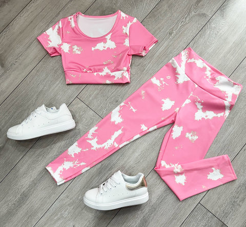 Pink Chantria Gym Pants Set