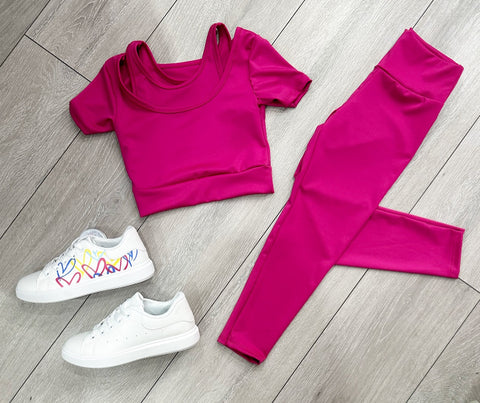 Cerise Pink Safira Gym Pants Set
