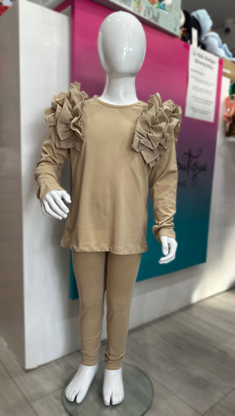 Beige Malani Leggings Set