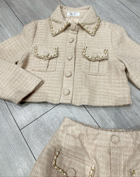 Beige Elise Shorts Set
