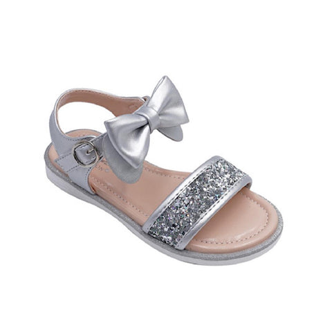 Silver Lanelle Bow Sandals