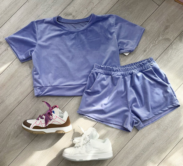 Teenage/Ladies Lilac Juicy Studded Shorts Set