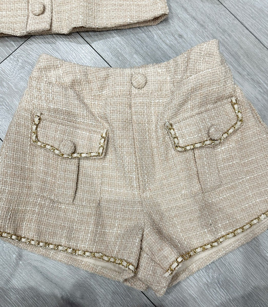 Beige Elise Shorts Set
