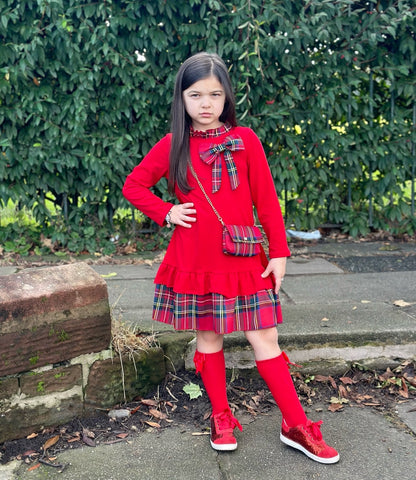 Red Haleigh Dress with Bag