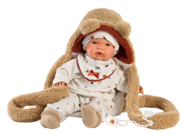 Llorens 38945 Spanish 'Joel' Crying Doll with Carrier