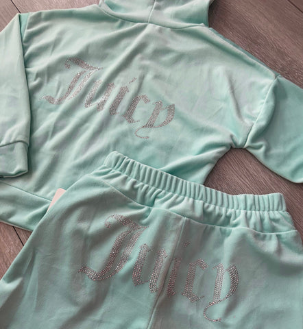 Mint Green Juicy Studded Tracksuit