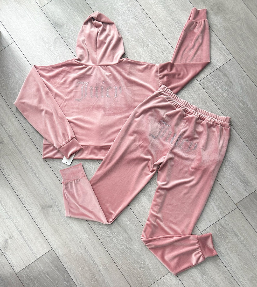 Teenage/Ladies Pink Juicy Studded Tracksuit