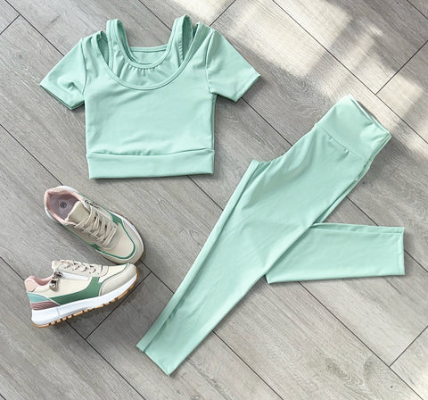 Green Safira Gym Pants Set