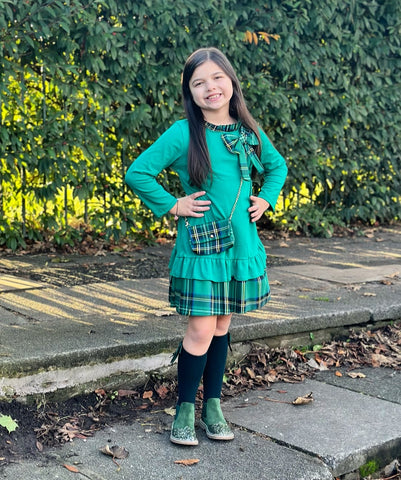 Green Haleigh Dress with Bag