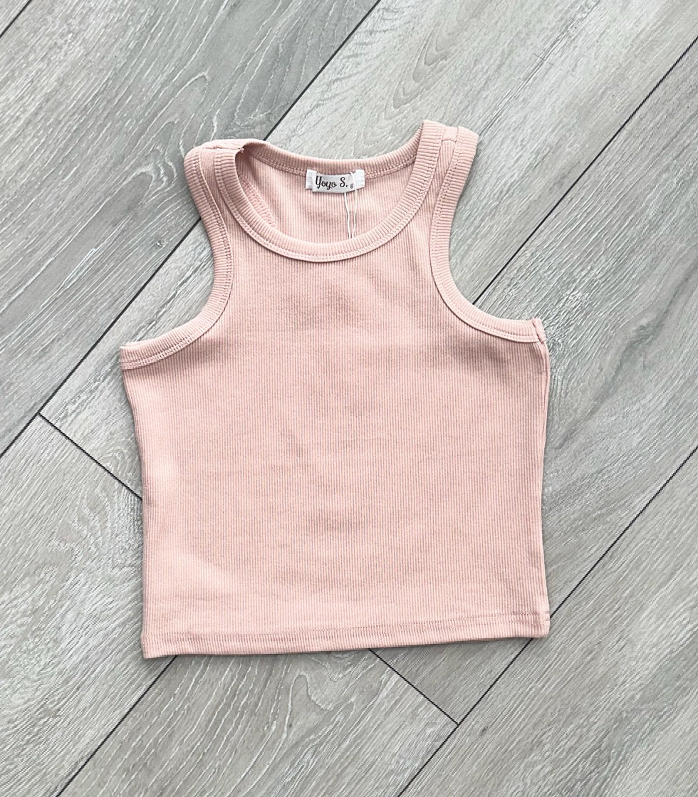 Pink Ribbed Vest Top
