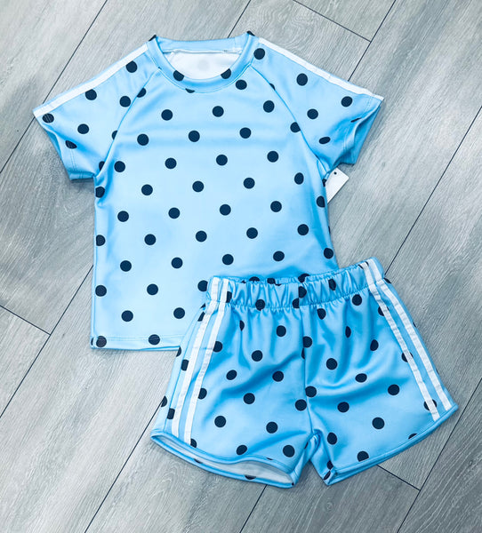 KIZZY Blue Spotted Shorts Set