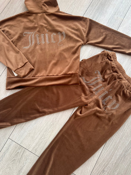 Brown Juicy Studded Tracksuit