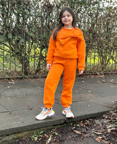 Orange Elyse Bow Tracksuit