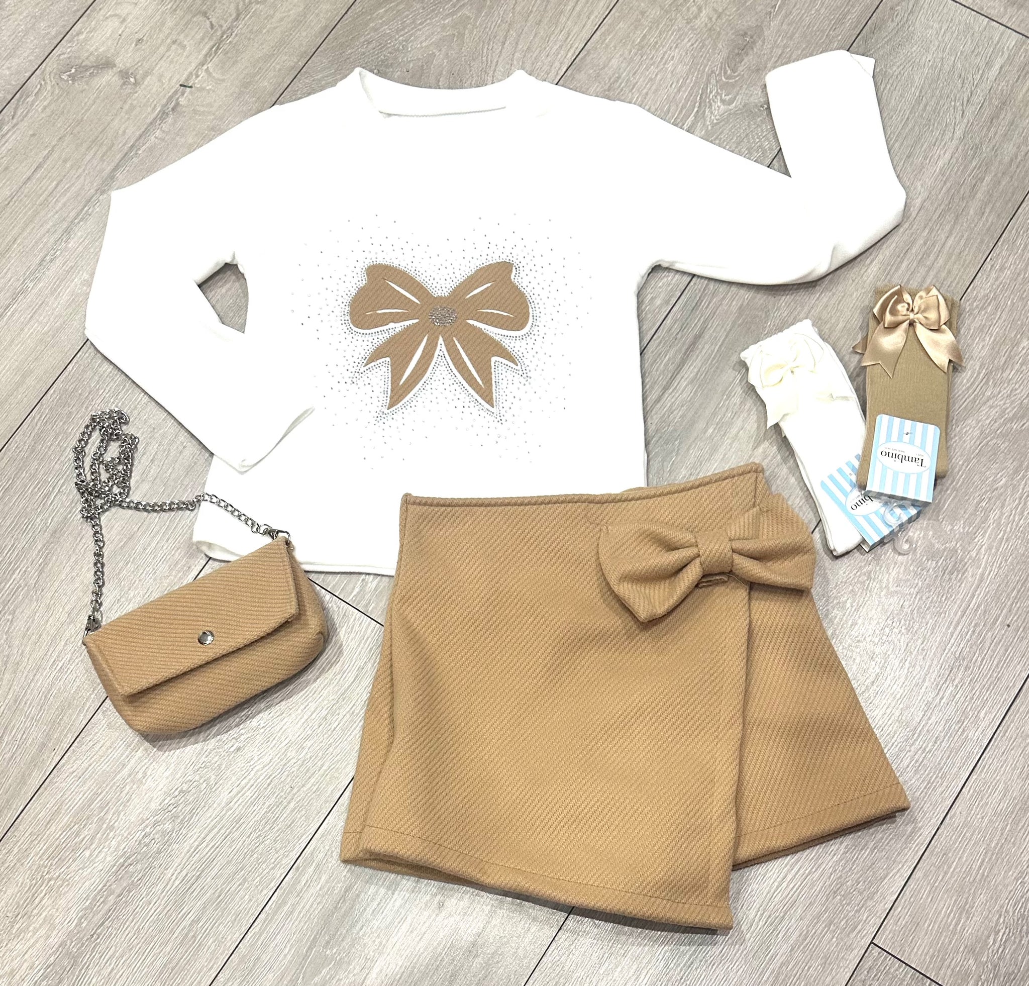 Beige Olexa 3 Piece Skort Set