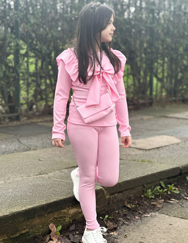 Pink Valaya Leggings Set with Bag