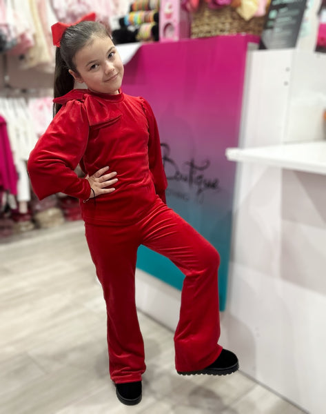 Red Cinzia Bow Tracksuit